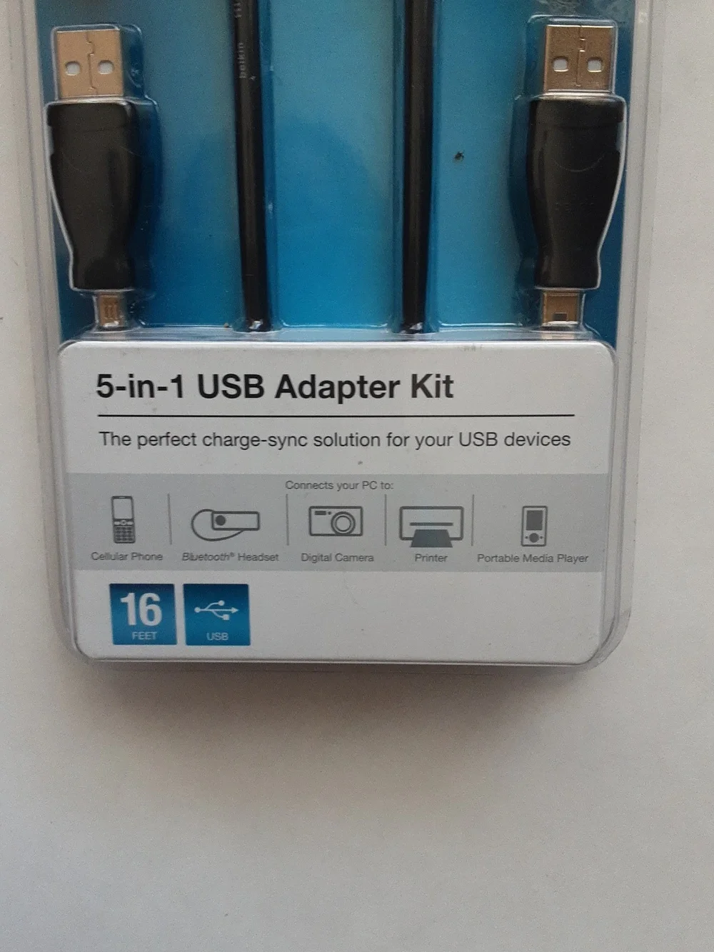 BELKIN 16ft USB 5n1 USB ADAPTER KIT NEW